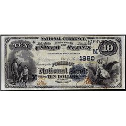 1882DB $10 Pomeroy, Ohio CH# 1980 National Currency Note