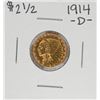 Image 1 : 1914-D $2 1/2 Indian Head Quarter Eagle Gold Coin