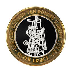 .999 Fine Silver Silver Legacy Reno, Nevada $10 Limited Edition Gaming Token