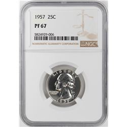 1957 Proof Washington Quarter Coin NGC PF67
