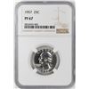 Image 1 : 1957 Proof Washington Quarter Coin NGC PF67