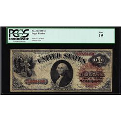 1880 $1 Legal Tender Note Fr.28 PCGS 15 Fine