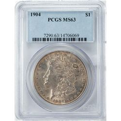 1904 $1 Morgan Silver Dollar Coin PCGS MS63