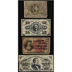 Lot of (4) Miscellaneous Fractional Currency Notes