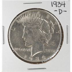 1934-D $1 Peace Silver Dollar Coin