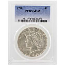 1935 $1 Peace Silver Dollar PCGS MS62
