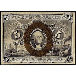 March 3, 1863 Five Cents Second Issue Fractional Currency Note