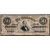 Image 1 : 1864 $50 Confederate States of America Note