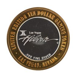 .999 Silver Hilton Las Vegas, Nevada $10 Casino Limited Edition Gaming Token