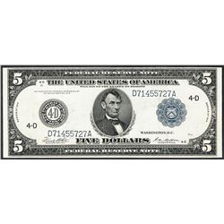 1914 $5 Federal Reserve Note Cleveland