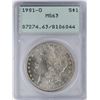 Image 1 : 1901-O $1 Morgan Silver Dollar Coin PCGS MS63 Old Green Rattler