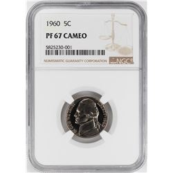 1960 Proof Jefferson Nickel Coin NGC PF67 Cameo