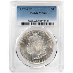 1878-CC $1 Morgan Silver Dollar Coin PCGS MS64