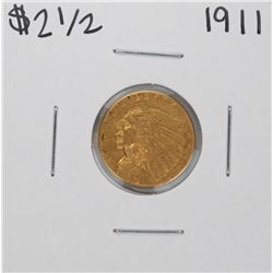 1911 $2 1/2 Indian Head Quarter Eagle Gold Coin