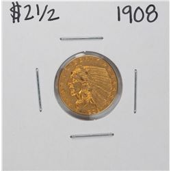 1908 $2 1/2 Indian Head Quarter Eagle Gold Coin