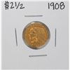 Image 1 : 1908 $2 1/2 Indian Head Quarter Eagle Gold Coin