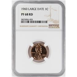 1960 Large Date Proof Lincoln Memorial Cent Coin NGC PF68RD