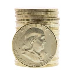 Roll of (20) Brilliant Uncirculated 1951-S Franklin Half Dollar Coins