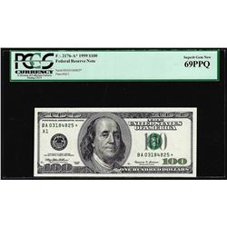 1999 $100 Federal Reserve STAR Note Fr.2176-A* PCGS Superb Gem New 69PPQ