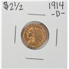 Image 1 : 1914-D $2 1/2 Indian Head Quarter Eagle Gold Coin