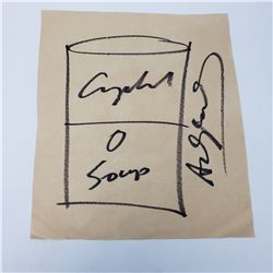Signed Andy Warhol Campbell’s Soup Sketch