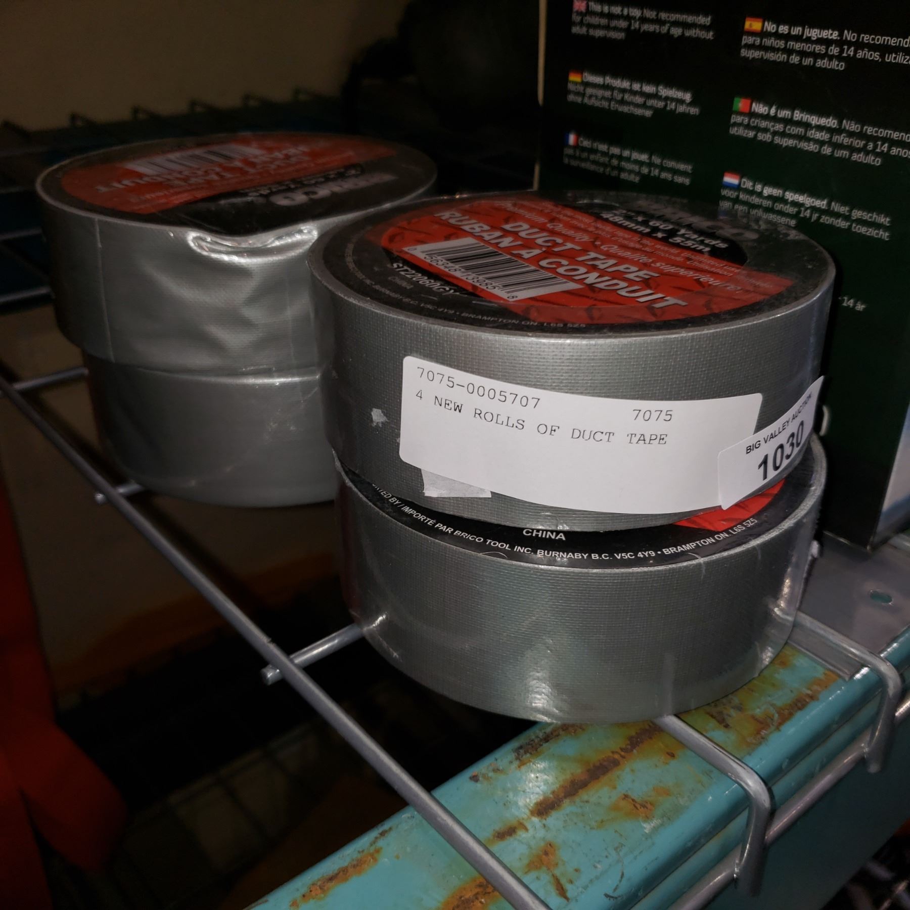 4 NEW ROLLS OF DUCT TAPE Big Valley Auction