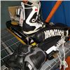Image 1 : SPORTS EQUIPTMENT INCLUDING ROLLER BLADES, SNOWBOARD BOOTS, AND GOALIE SKATES