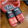 Image 2 : MILWAUKEE M12 CORDLESS BATTERY CHARGER AND 3 BATTERIES