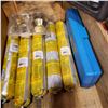 Image 2 : BOX OF SOLDERING GUN, CAULKING, AND OTHER TOOLS