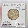 Image 2 : 3 DECADES OF CANADIAN 25 CENT COINS - 1940, 1050, AND 1960 .800 SILVER