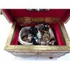 Image 3 : CASE OF EARRINGS, BRASS BOX JEWELLERY, AND BLACK BOX JEWELLERY