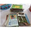 Image 2 : TIN OF VINTAGE POST CARDS, EATONS CATALOGUE, AND TIN OF DOILIES