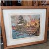 Image 1 : VINTAGE LITHOGRAPH FRAMED THE VANCOUVER FIRE 1886