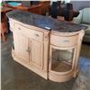 Image 2 : STONE TOP 3 DRAWER SERVER W/ BOWED GLASS DOORS