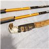 Image 2 : PAIR OF WALKING POLES AND WOOD CARVED WALKING STICK