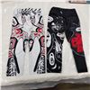 Image 2 : 2 PAIRS OF NO MINOU SIZE XS NATIVE DESIGN ACTIVEWEAR CROPPED LEGGING - 1 BLACK AND 1 WHITE