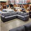 Image 1 : BRAND NEW GREY FABRIC MODERN 4 PIECE MODULAR SECTIONAL SOFA, RETAIL $2199