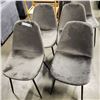 Image 1 : SET OF 4 AS NEW MID CENTURY MODERN TUB CHAIRS GREY FABRIC - RETAIL $79EA