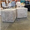 Image 3 : 2 GREEN MICROFIBER FOOTSTOOLS
