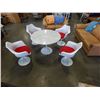 Image 1 : 4 MIDCENTURY SWIVEL TUB CHAIRS AND MARBLE TOP TABLE