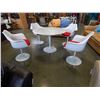 Image 2 : 4 MIDCENTURY SWIVEL TUB CHAIRS AND MARBLE TOP TABLE