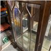 Image 2 : ANTIQUE CLAW FOOT GLASS DOOR DISPLAY CABINET - ONE BROKEN PANE