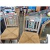Image 2 : 2 CARVED RUSH SEAT STOOLS
