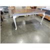 Image 2 : RUSTIC QUEEN ANNE DINING TABLE W/ 4 CHAIRS, LEAF, AND CAPTAIN CHAIR