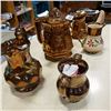 Image 2 : WADE ENGLAND PITCHER AND 4PCS COPPER PORCELAIN