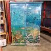 Image 1 : PAIR OF HAND PAINTED AQUATIC THEMED WARDROBE CABINETS