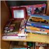 Image 1 : SHELF LOT OF VINTAGE TOYS: INCLUDING BARBIE, CARS, AND ETCH A SKETCH