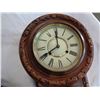 Image 2 : ANTIQUE REGULATOR A WALL CLOCK W/ KEY AND PENDULUM