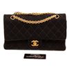Image 3 : Chanel Quilted Fabric Double Flap Shoulder Bag