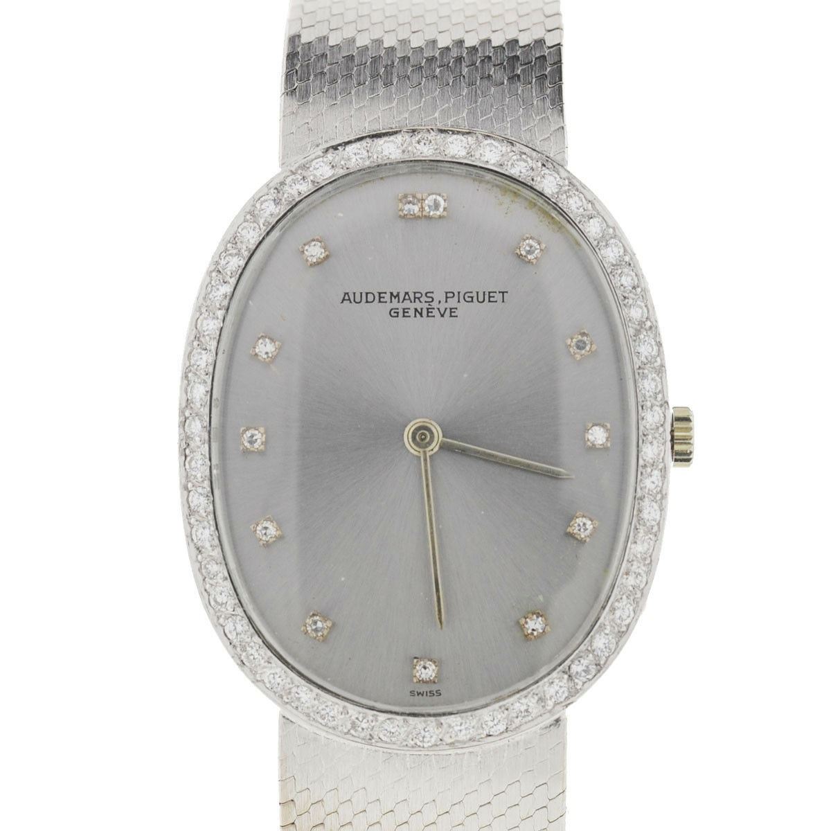 Vintage Audemars Piguet 18k White Gold Diamond Manual Watch
